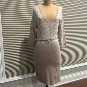 Carmen- Carmen Marc Valvo NWT taupe knit dress in large.